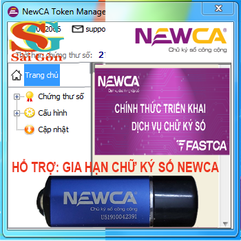 Chỉ cách: Gia hạn chữ ký số Newca-Ca